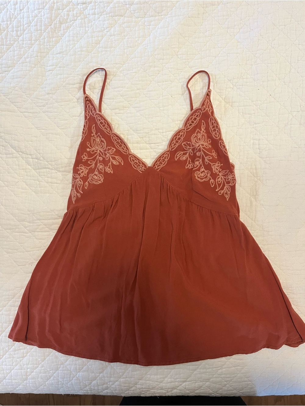 love on a hanger Rust Smocked Top